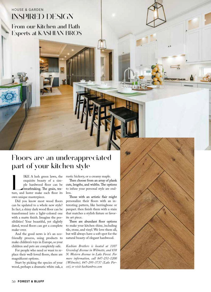 Lake Forest magazine article about how to choose the best hardwood and other kitchen flooring.