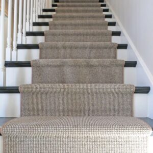 Contemporary houndstooth stair runner in neutral color.png