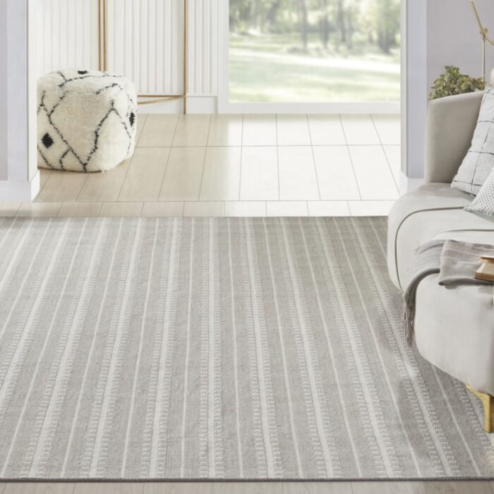 Tatianna Area Rug in Shadow color quick ship with hand binding